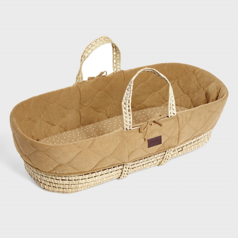 The Little Green Sheep Natural Quilted Moses Basket & Stand BundleHoney