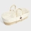 The Little Green Sheep Natural Quilted Moses Basket & Stand Bundle-Printed Linen
