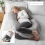 TM Home The THEODORE C Shaped Pregnancy Pillow-Grey 