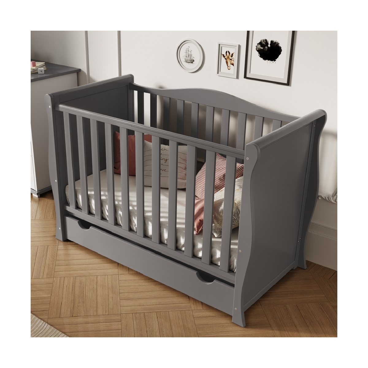 Little Babes Ltd Sleigh Mini Cot Bed