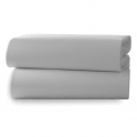 Clair De Lune 2 Pack Fitted Cotton Cot Sheets-Grey