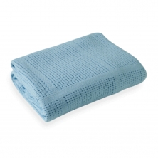 Clair De Lune Soft Cotton Cellular Cot Blanket-Blue 