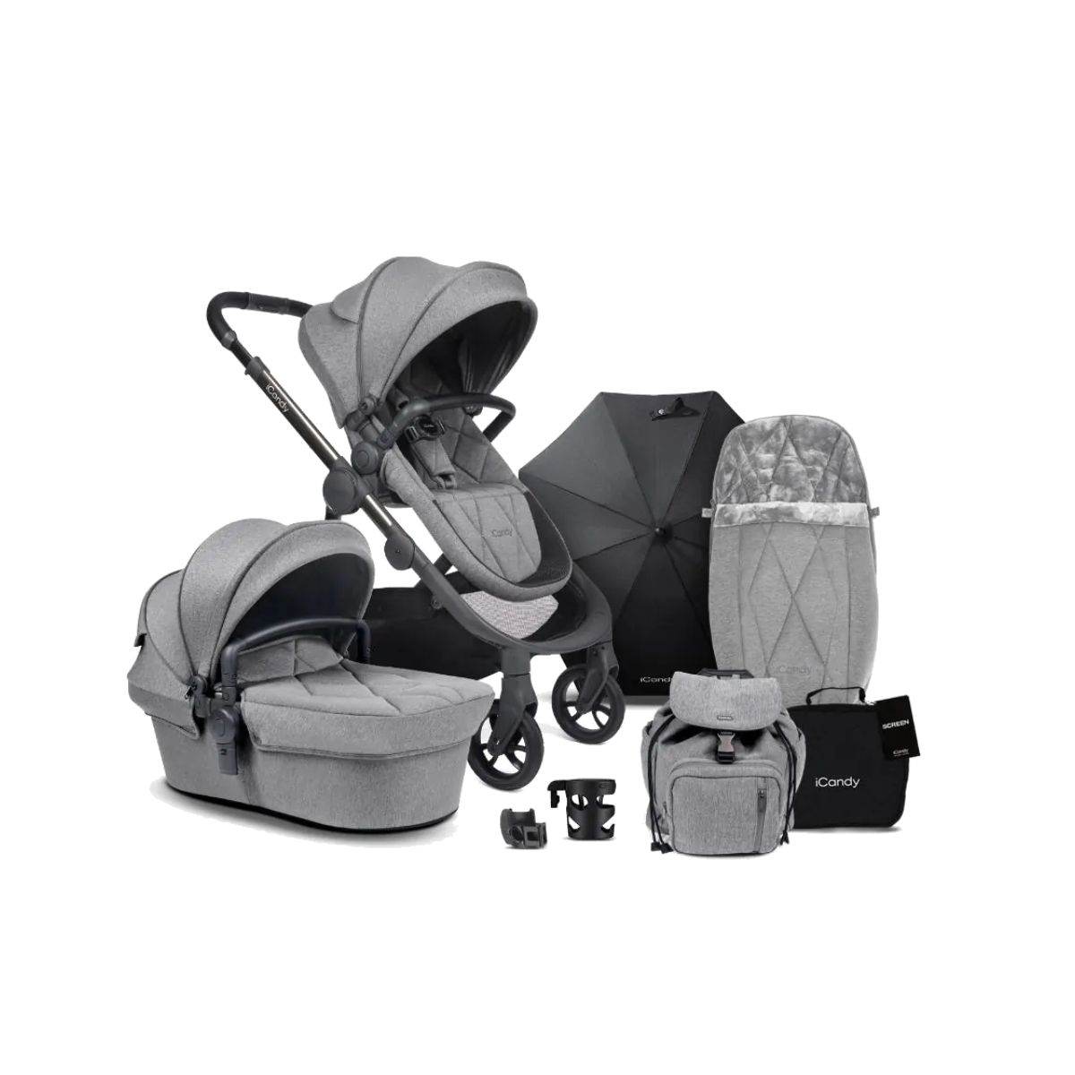 iCandy Orange Pushchair and Carrycot Complete Bundle