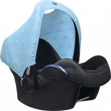 DOOKY Hoody Knitted Star-Soft Blue Carseat Hood