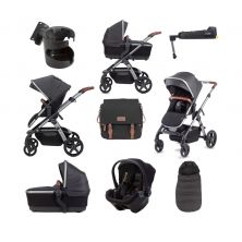Silver Cross Wave 21 Dream & I-Size Base Bundle Travel System + FREE TRAVEL PACK-Charcoal