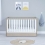 Babymore Luno Cot Bed with Drawer-White Oak