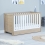 Babymore Luno Cot Bed with Drawer-White Oak