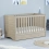 Babymore Veni Cot Bed with Drawer-Oak/White