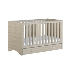 Babymore Veni Cot Bed with Drawer-Oak