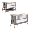 Tutti Bambini Cozee XL Bedside Crib/Cot-Oak/Charcoal