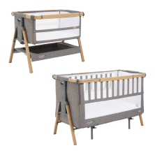 Tutti Bambini Cozee XL Bedside Crib & Cot Bundle-Oak/Charcoal