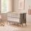Tutti Bambini Cozee XL Bedside Crib/Cot-Oak/Charcoal