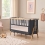 Tutti Bambini Cozee XL Bedside Crib/Cot-Oak/Liquorice