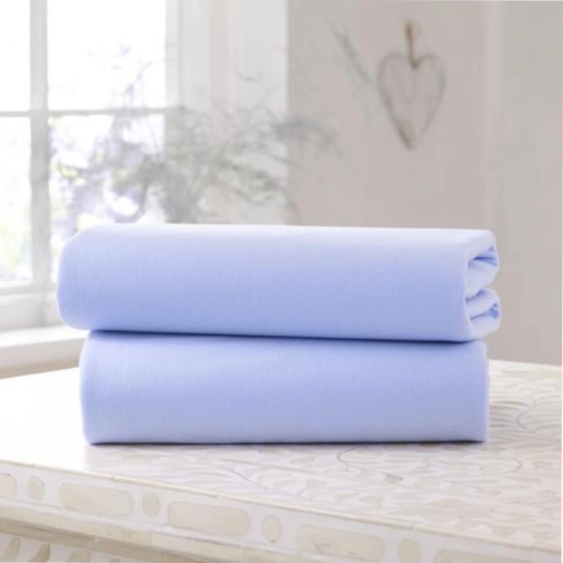 Clair De Lune Pack of 2 Cotton Fitted Pram/Crib Sheets-Blue