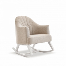 Obaby Round Back Rocking Chair-White with Oatmeal Cushions 