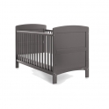 Obaby Grace Cot Bed & Fibre Mattress-Taupe Grey 
