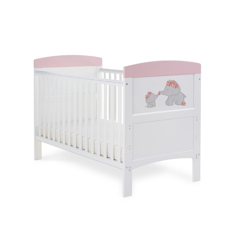 Obaby Grace Inspire Cotbed Me & Mini Me Elephants-Pink