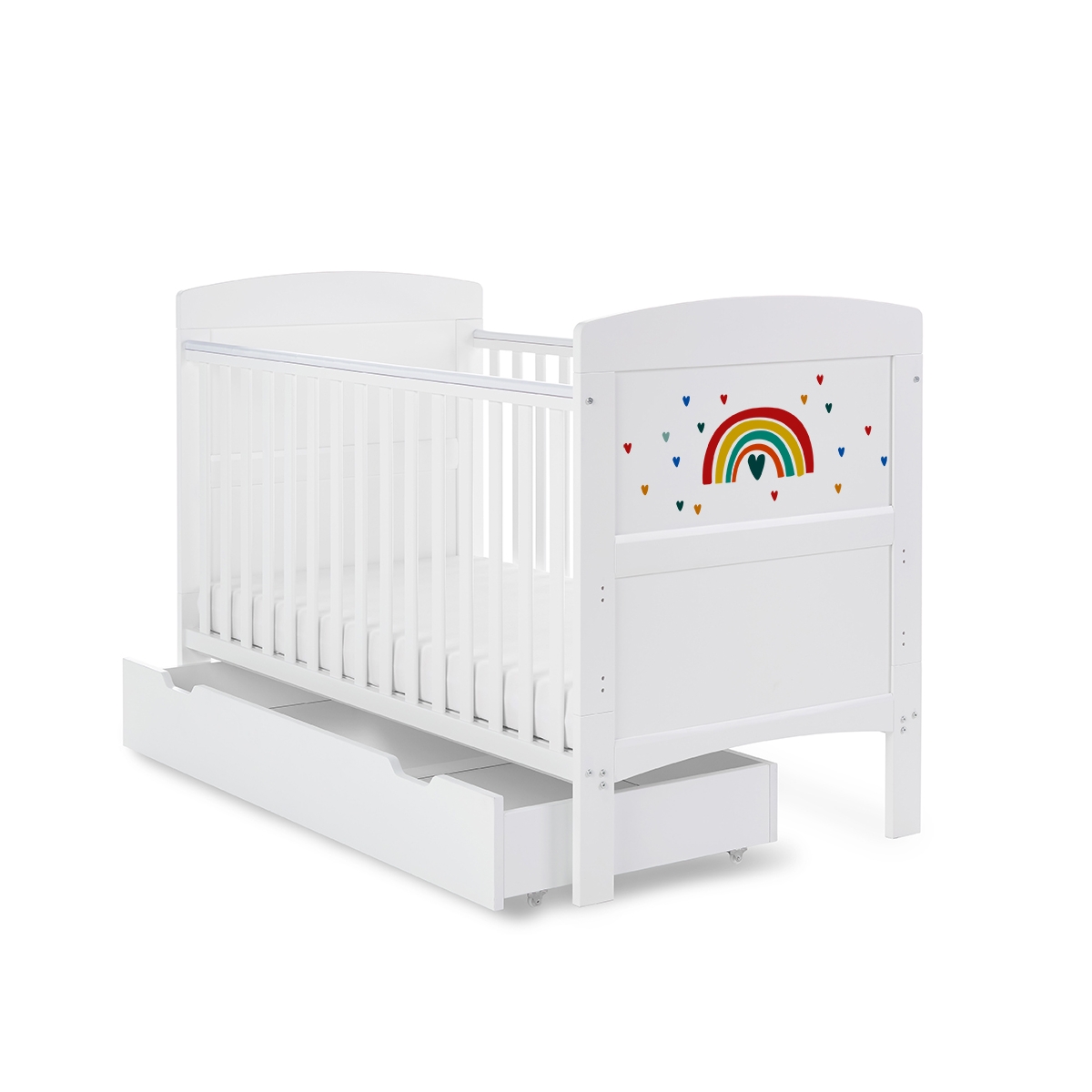 Obaby Grace Inspire Cot Bed & Under Drawer Rainbow
