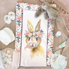 Obaby Watercolour Rabbit Changing Mat-White 