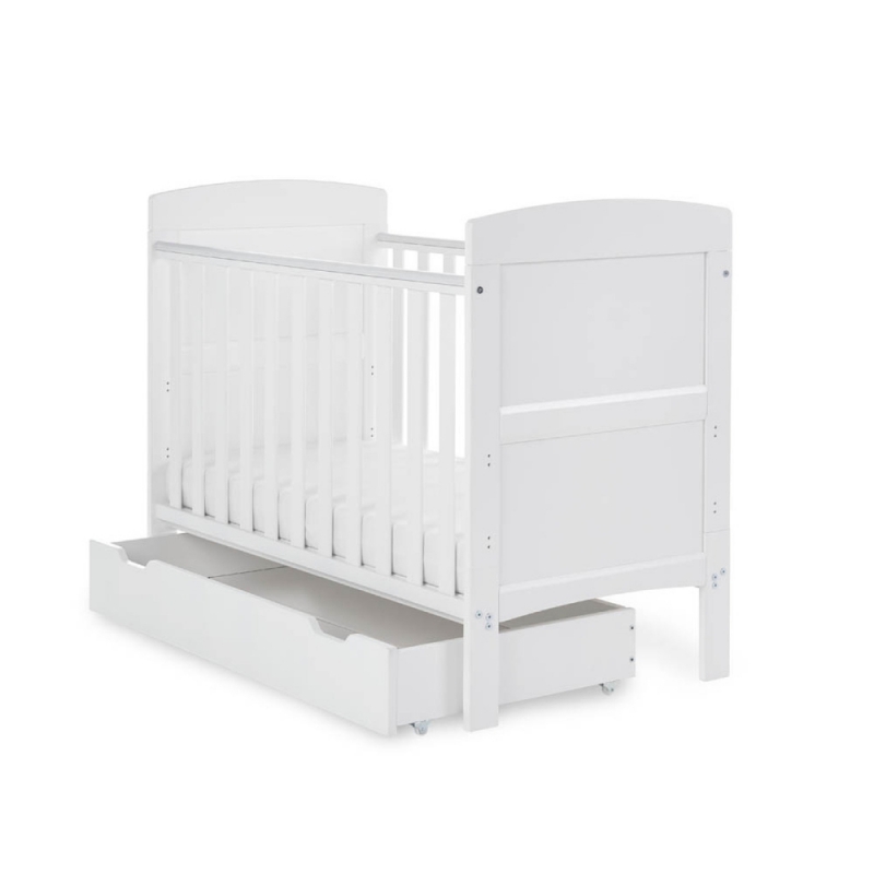 Obaby Grace Mini Cot Bed & Under DrawerWhite