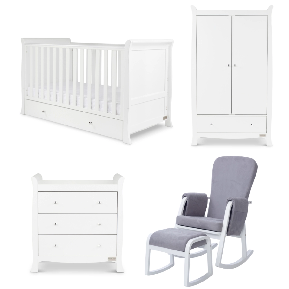 Image of Ickle Bubba Snowdon Classic 6 Piece Furniture Set-White