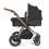 Ickle Bubba Stomp V3 Champagne Frame Travel System With Galaxy Carseat & Isofix Base-Black