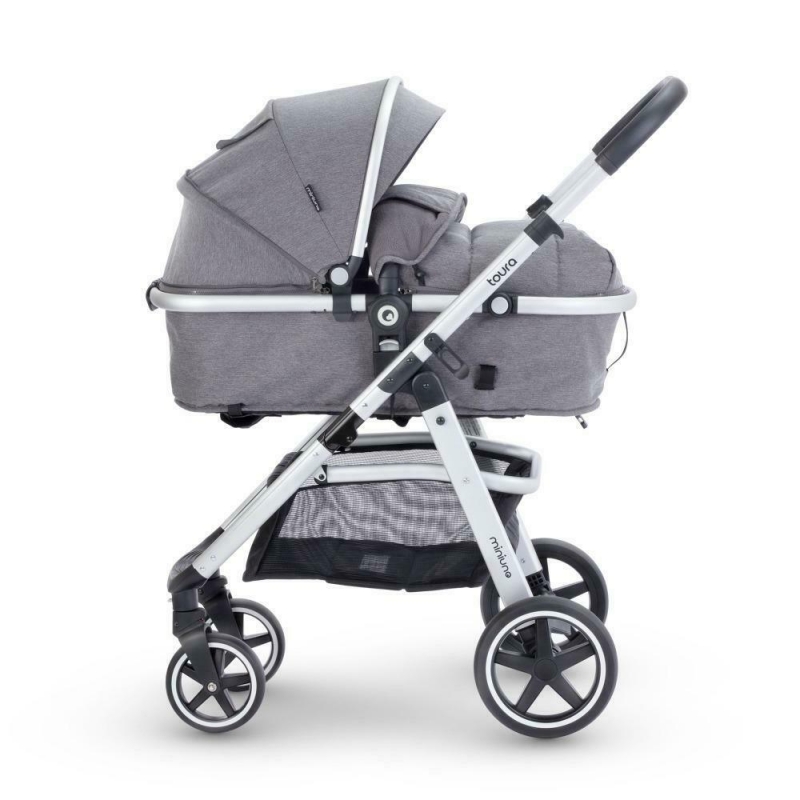 miniuno Toura Travel SystemGrey Herringbone + FREE SecureFix Isofix