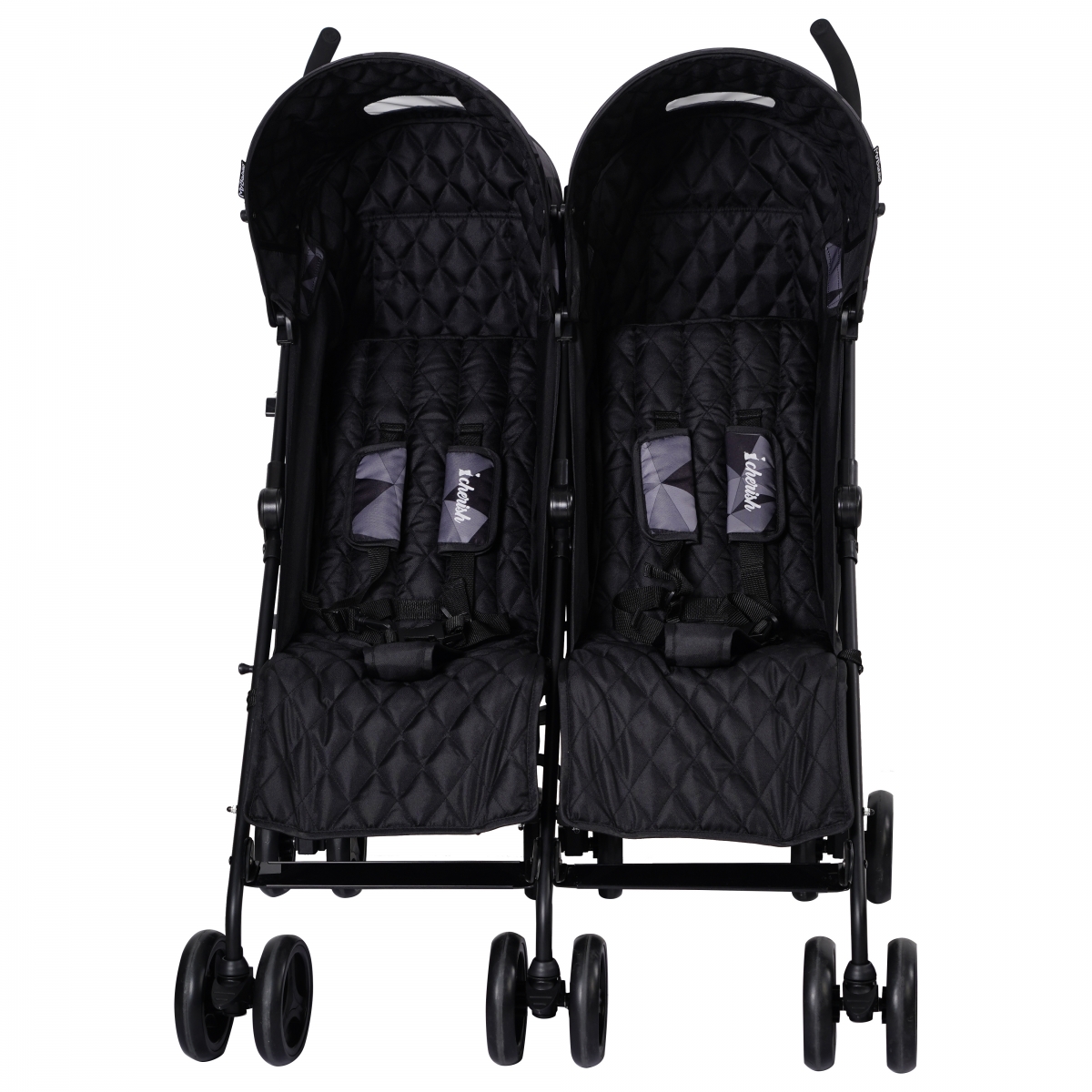 black double stroller