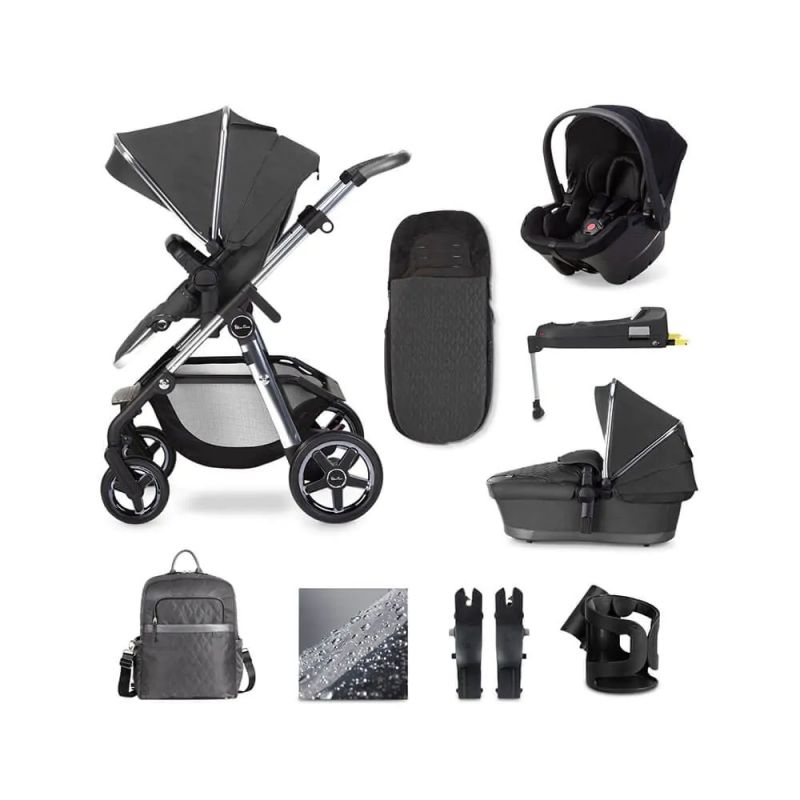 Silver Cross Pioneer 21 Simplicity Plus & Isofix Base Bundle Travel System-Clay