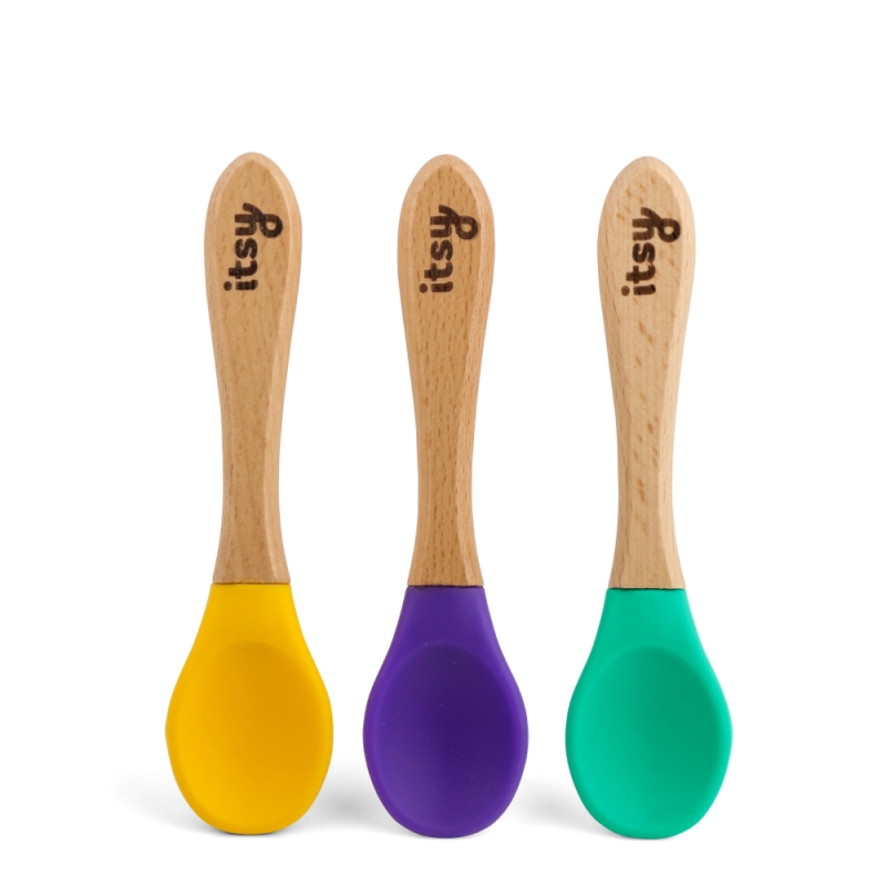 Itsy Spoonz Bamboo/Silicone 3 Pack-Multi