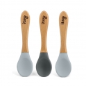 Itsy Spoonz Bamboo/Silicone 3 Pack-Grey
