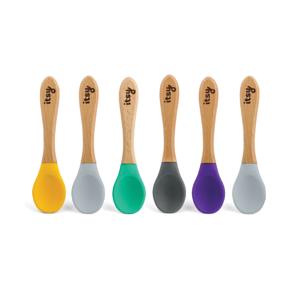 Itsy Spoonz Bamboo/Silicone 6 Pack