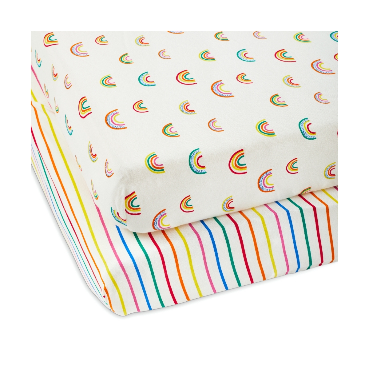 Ickle Bubba Pack of 2 Rainbow Dreams Cot Bed Sheets
