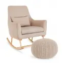 Tutti Bambini Oscar Rocking Chair & Pouffe Set - Stone