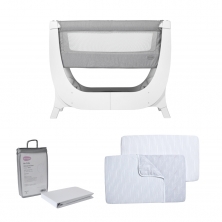 Shnuggle Air Crib & Bedding Bundle-Grey