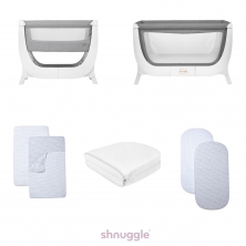 Shnuggle Air Crib & Cot Bundle-Grey