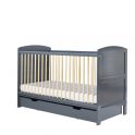 Ickle Bubba Coleby Classic Cot Bed with Under Drawer-Scandi Grey (New 2022)