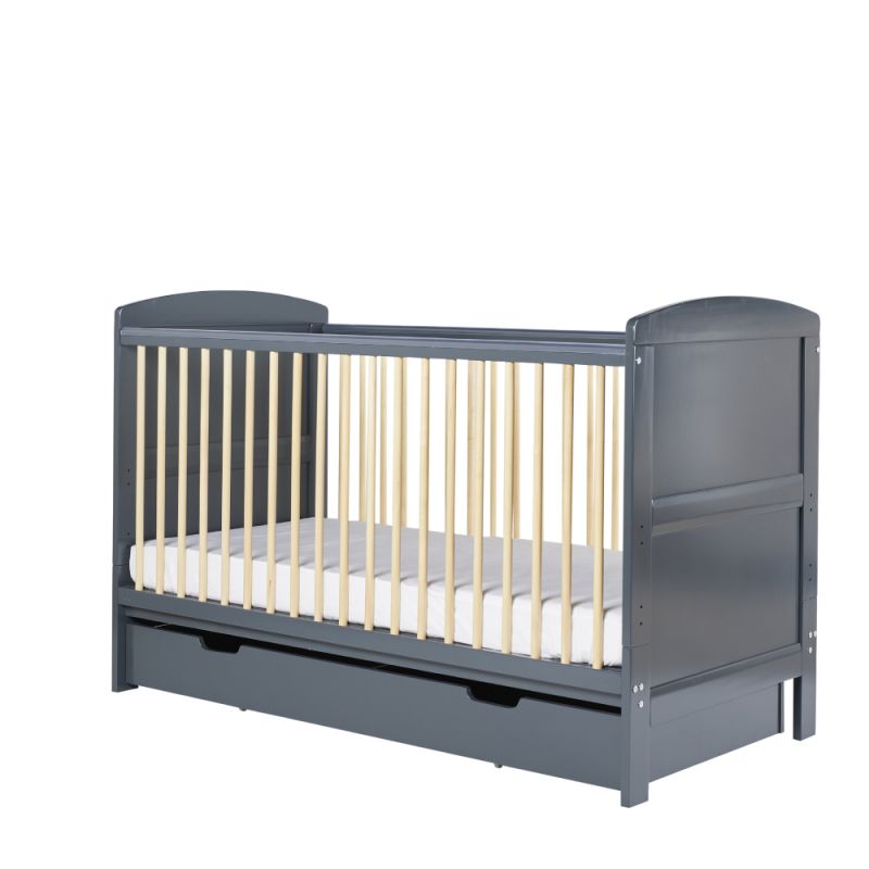 Ickle Bubba Coleby Classic Cot Bed with Under Drawer-Scandi Grey