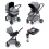 Ickle Bubba Moon 3-In-One Travel System with Galaxy Carseat & Isofix Base-Space Grey