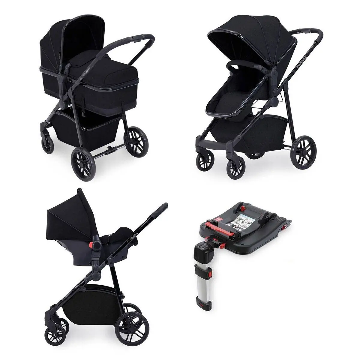 Ickle Bubba Moon 3-In-One Travel System with Galaxy Carseat & Isofix Base
