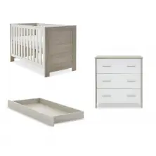 Obaby Nika Mini 2 Piece Furniture Room Set & Underdrawer - Grey Wash & White