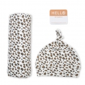 Lulujo Bamboo Hat and Swaddle Blankets-Leopard