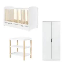 Ickle Bubba Coleby Classic 3 Piece Furniture Set with Under Drawer-Scandi White