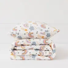 Kabode Cot Bed Duvet Cover & Pillowcase-Rainbow