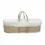 Clair De lune Flock Circle Palm Moses Basket with Stand-White