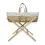 Clair De lune Flock Circle Palm Moses Basket with Stand-White