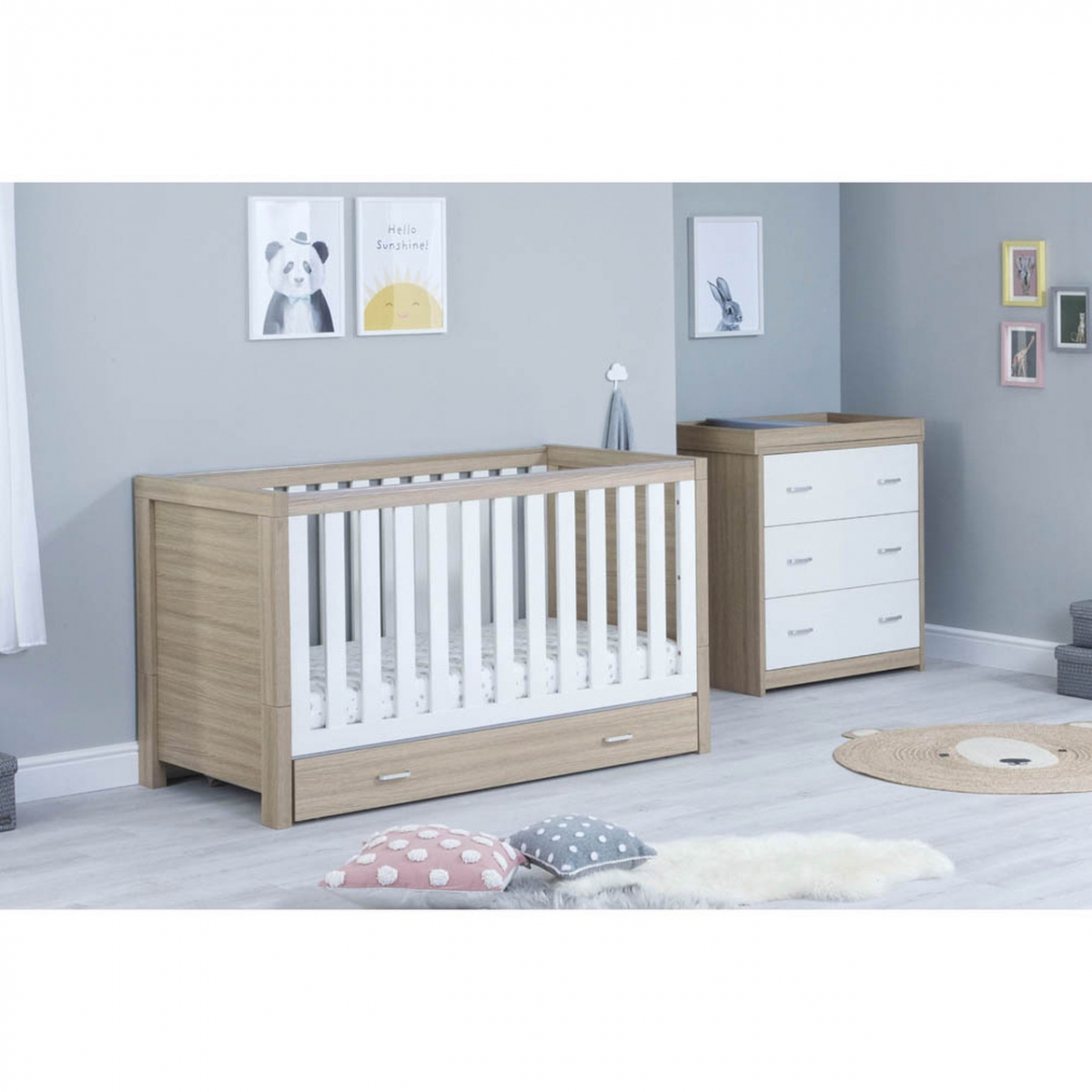 Babymore Luno 2 Piece Room Set with Under Drawer