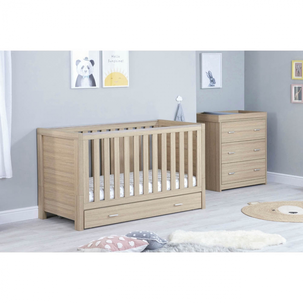 Babymore Luno 2 Piece Room Set with & Under Drawer