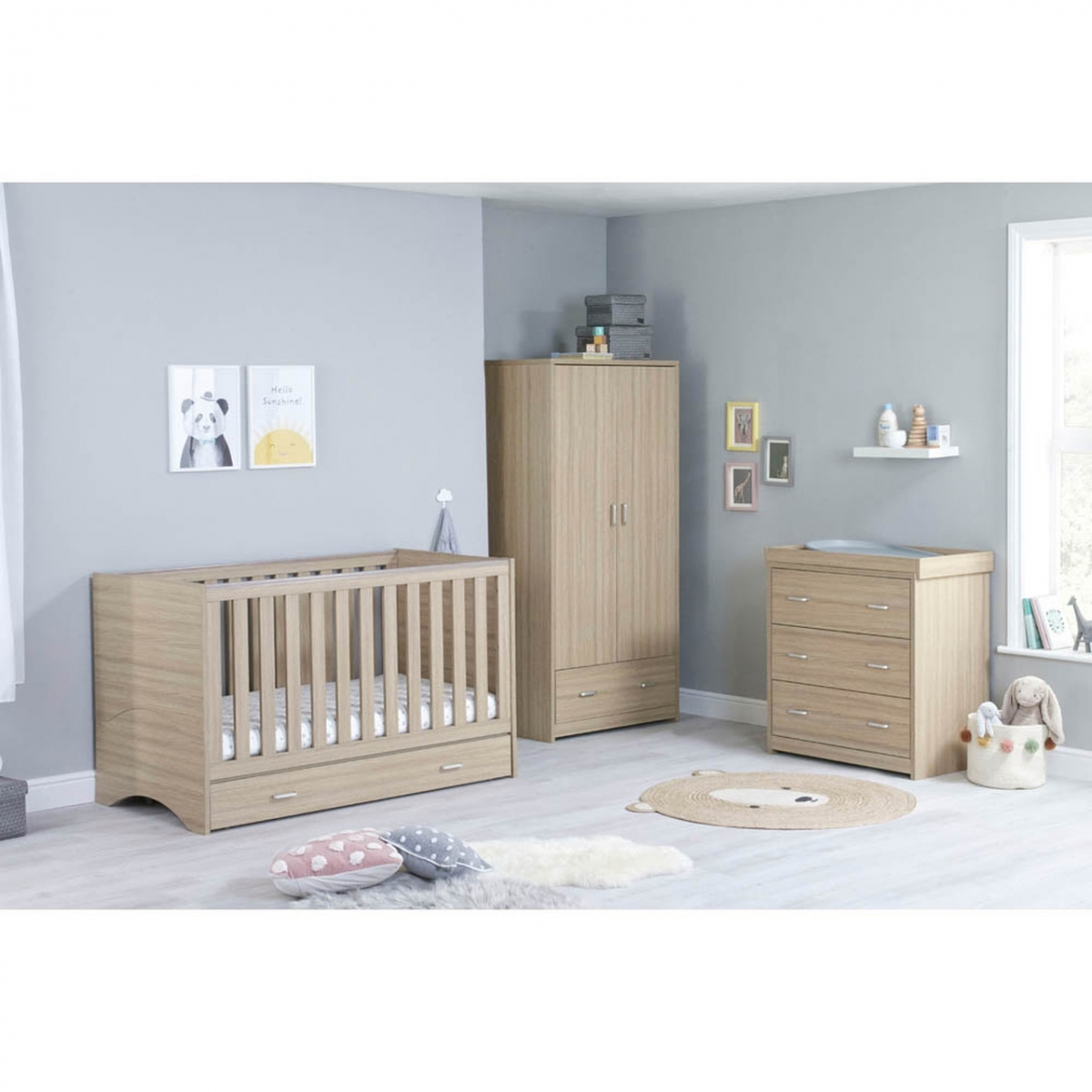 Babymore Luno 3 Piece Room Set with & Under Drawer