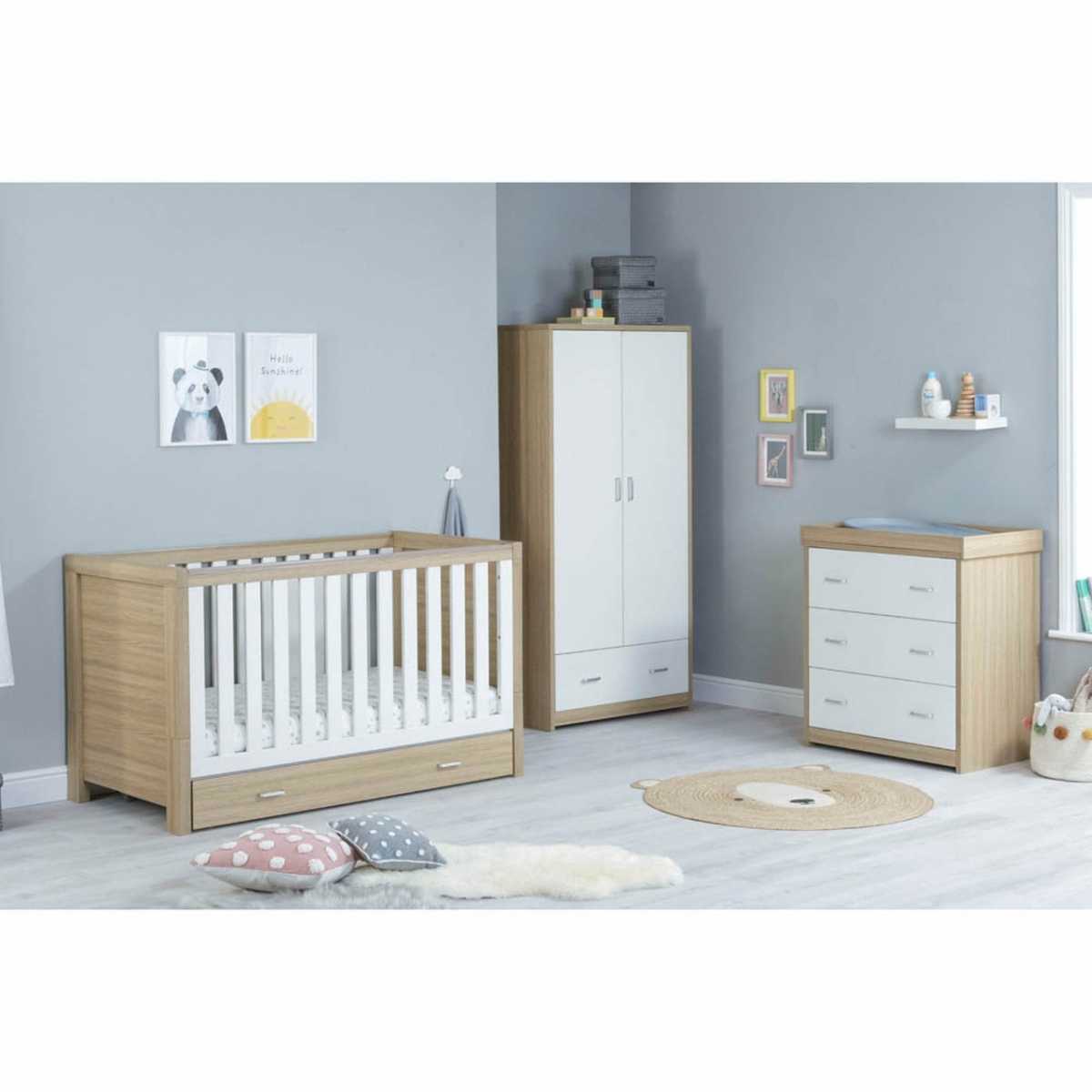 Babymore Luno 3 Piece Room Set with Under Drawer